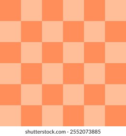 Seamless peach fuzz checkered grid pattern in Memphis style. Geometric vector design for backgrounds and wallpapers. Modern, hipster, and minimal aesthetics with flag elements