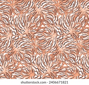 Seamless peach fuzz color coral pattern design. vector illustration. Color of the year 2024