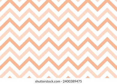 Seamless peach fuzz color zigzag pattern on isolated white background. Color of the year 2024