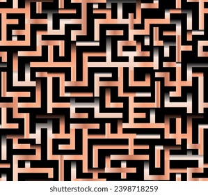 Diseño de patrones de laberinto geométrico de gradiente de fuzz de melocotón sin soldadura. Color del año 2024