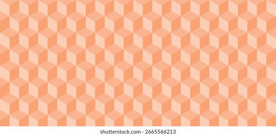 Patrón de línea hexagonal de melocotón sin costuras Ilustración de fondo de Vector de simetría geométrica para textil de fondo de Fondo de pantalla y diseño decorativo