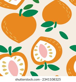 Seamless peach pattern pastel background
