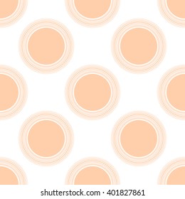 Seamless peach polka dots pattern