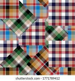 seamless peach work checks design pattern