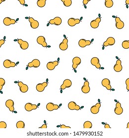 Seamless Pear Pattern on White Background - Vector Illustration for your digital or print, T-shirt design
