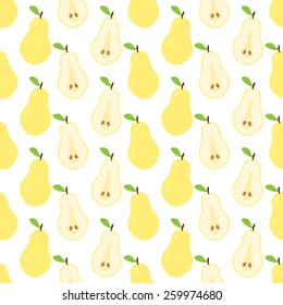Seamless pear pattern. Vector illustration. For menu, cards, invitations, wedding or baby shower albums, backgrounds, wallpapers, arts and scrapbooks.