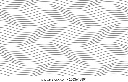 Seamless peasy white attern wavy geometric. Endless stylish texture. Ripple monochrome background