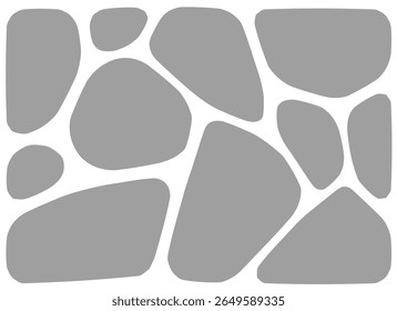 Seamless pebble stone pattern with river rock texture and vector round elements. Summer river background for bathroom floor or game design illustration. Smooth mosaic cobblestone path in interior.