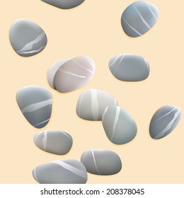 Seamless pebbles on sand. plus EPS10 vector file