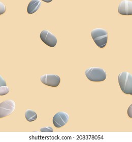 Seamless pebbles on sand. plus EPS10 vector file