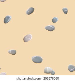 Seamless pebbles on sand. plus EPS10 vector file