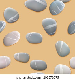 Seamless pebbles on sand. plus EPS10 vector file