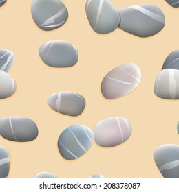 Seamless pebbles on sand. plus EPS10 vector file