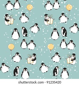 Seamless Penguin Pattern