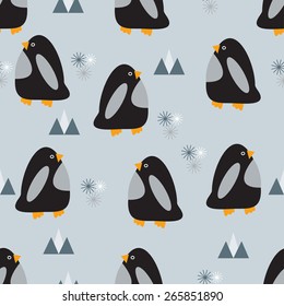 seamless penguin pattern vector illustration.  baby  polar illustration  in vector