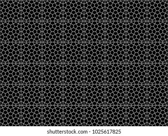 Seamless pentagon shape pattern vector. Tile design white on black. Design print for tile, fabric, textile, wallpaper, background. Set 1