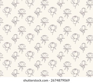 Seamless peony pattern with elegant blooming flowers in soft romantic colors. Perfect for textiles, fabric prints, wallpapers, wrapping paper, wedding invitations, and decorative projects.