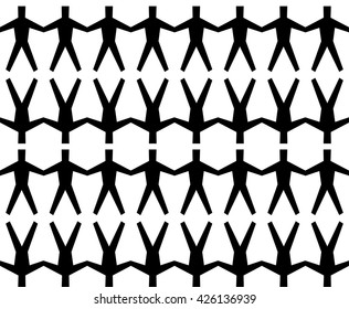Seamless people chain vector pattern