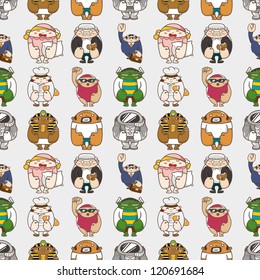 seamless people pattern,cartoon vector illustration