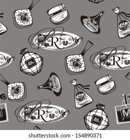 seamless perfume bottle b&w