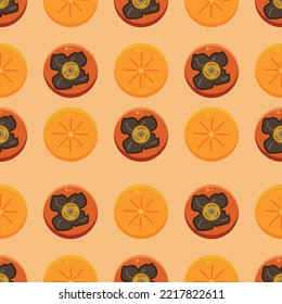 Seamless Persimmon Pattern Design, For Chinese New year
