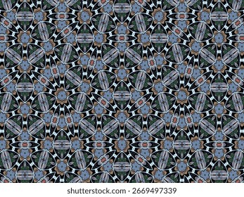 Seamless Perspective Art Texture Geometric Graphic Background Wallpaper Luxury Symmetric Visual Cloth Textile Fabric Design Endless Interior Decoration Fashion Digital Template Shape Tile Pattern.
