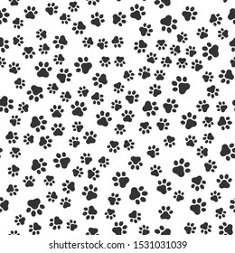 Seamless Pet Paw Pattern Background Dog Stock Vector (Royalty Free ...