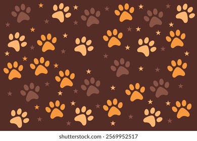 Seamless Pet Themed Background Cute Cat and Dog Paw Prints for Any Design