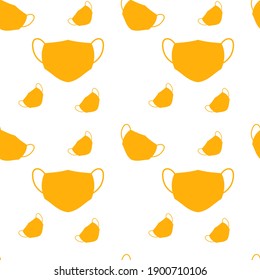 seamless pettern mask vector design, with orange color. suitable for can be used in the medium of cloth trousers clothes or wall and background decorations and other