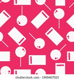 seamless pettern sweet candy vector, with flat simple pink. can be used in the medium of children cloth trousers clothes or wall and background decorations and other