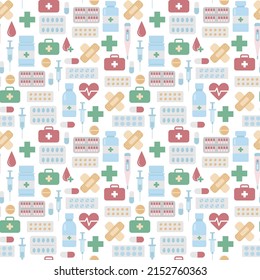 Seamless pharmacy pattern. vector illustration