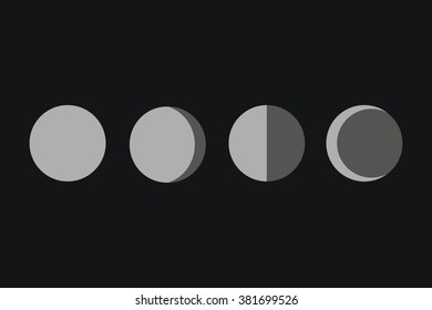Seamless Phases of Moon. Vector Illustration