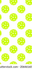 Seamless pickleball background with pickleball balls. Vector illustration. 