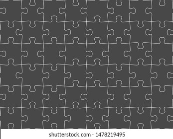 Seamless piece puzzle presentation jigsaw dark background pattern. EPS 10