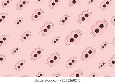 Seamless Pig Nose Love Pattern Vector Design