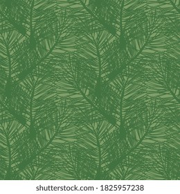 Seamless pine branches vector pattern