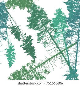 Seamless pine pattern. Vector