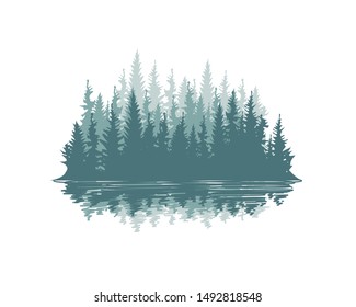 Seamless Pine Tree Background Vector