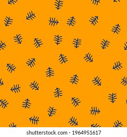 Seamless pine trees vector pattern. Repeat forest nature background with cute tree elements. Trendy yellow orange festive winter fashion print design. Modern trendy illustration.