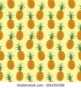 Seamless Pineapple Fruits Background Pattern