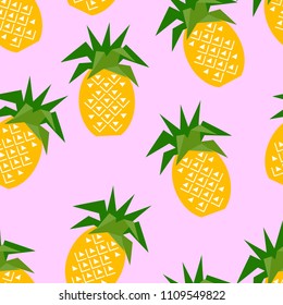 Seamless pineapple geometric pattern, vector illustration. Design backgrounds for invitation, brochure and promotion template