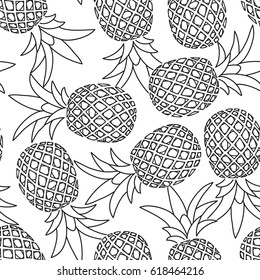 Seamless Pattern Pineapple Stock Vector (Royalty Free) 650560423