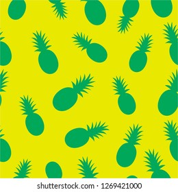 Seamless pineapple pattern background for fabric, textile print, and wallpaper.