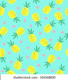     Seamless pineapple pattern. Cute pineapple pattern.



