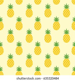 Seamless pineapple pattern / cute pineapple doodle pattern for textile fabric or wallpaper backgrounds