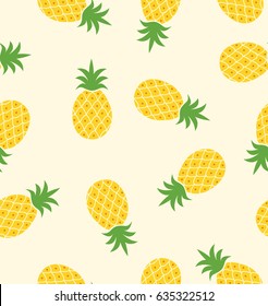 Seamless pineapple pattern / cute pineapple doodle pattern for textile fabric or wallpaper backgrounds