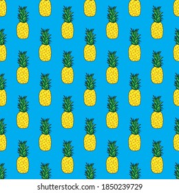 Seamless Pineapple Pattern Design for Fabric and Textile Print