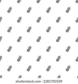 Seamless pineapple pattern. Doodle vector with ananas. Vintage pineapple pattern