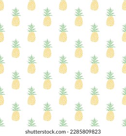 Seamless pineapple pattern. Doodle vector with ananas. Vintage pineapple pattern