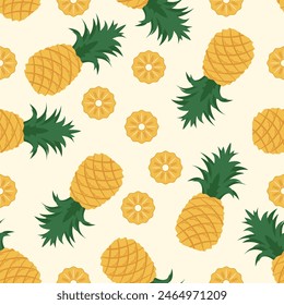 Seamless pineapple pattern for fabric design needs, banners, decorations, wallpapers and other designs for cute summer or children's themes.